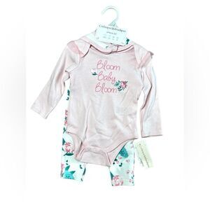 Catherine Malandrino 4pc Bloom Floral Outfit Pant Set Pink 6-9 months Babycore